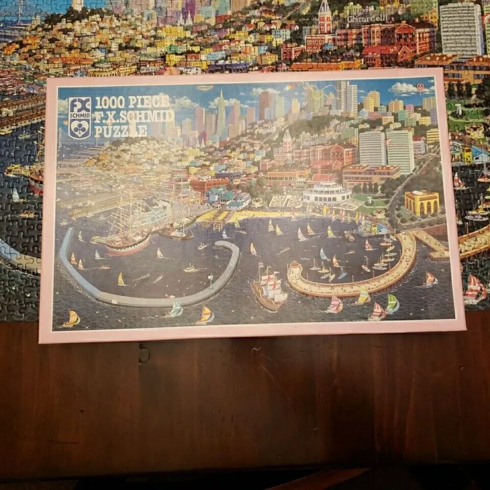 FX Schmid 1000 Piece Jigsaw Puzzle San Francisco Bay Skyline California COMPLETE